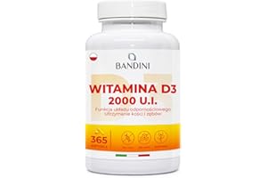 ‎BANDINI Bandini® Witamina D3 2000 j.m. 365 Kaps. - ZAPASY NA 1 ROK - Wysoka dawka Wit. D 50 μg W OLIWIE Z OLIWEK EXTRA VIRGIN - Wspomaga kości, mięśnie i funkcje odpornościowe