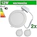 Produktbild LEDVero 2x Ultraslim LED Panel SMD 2835, 12 W, rund Deckenleuchte Lampe Einbau Leuchte Licht Strahler, warmweiß SP64