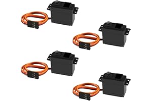 DORHEA Lot de 4 moteurs MG-995 RC Servo Moto en métal Servo High Speed Torque Digital Servo Moteur Compatible avec Smart Auto Robot Bateau RC Hélicoptère Commande Avion JR Futaba (Angle de commande 180)