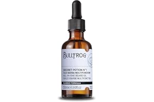 Bullfrog Olio Barba Multifunzione Secret Potion N.1 50ml - Profumato e nutriente - Note legnose, aromatiche e ambrate - Made in Italy