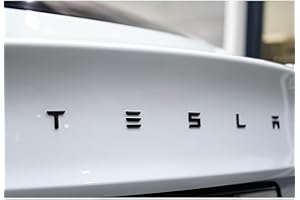 fibhyrtingy Metal Raised Logo Tailgate Letters Insert Rear Emblems with Adhesive for Model 3/S/X Tailgate Emblems (Matte Black)