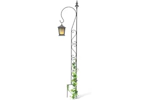 DANDIBO Poste de apoyo para plantas con colgador para maceta (metal, 144 x 27 cm, con estaca), color negro, 23299