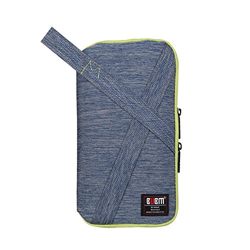 BUBM USB-Speicherstick Organizer Tragetasche Karte Aufbewahrungstasche für Elektronische Zubehöre Reise Organisasor Tasche mit Griff (Medium, Blau）