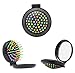 Price comparison product image CINEEN Rainbow Mini Round Folding Comb Travel Hair Brush Health Massage Brush Hair Comb with MirrorBlack