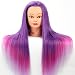 Neverland Training head Hairdressing Head Cosmetology Mannequin Head Synthetic Hair Rainbow Color 64cm