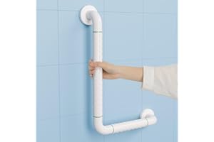 KULACO Barres d'appui pour personnes âgées, poignée de douche, poignée de bain en acier inoxydable, poignée de sécurité antidérapante, poignée de sécurité 30 x 45 cm, barre d'appui murale en L