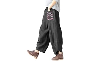 FTCayanz Donna Pantaloni Sciolto Pantalone Larga