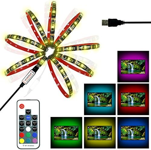 Achivy RGB LED Lighting Strip - 118 inches/3M 20 Color DC 5V RGB 5050 IP65 Waterproof Flexible LED Strip, USB Powered, 3M Adhesive, Neon Accent Lighting Strip for HDTV, Desktop Monitors, Kitchen Cabinets