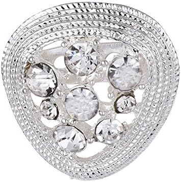 MAY Brooch Rhinestone Enamel Brooches Pin Crystal Brooches Jewelry For Clothes, Hat, Scarf (Water droplets hollow silver)