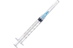 COTOM 20 Pack 3ml/cc Dispensing Syringe, Plastic Laboratory Measuring Supplies Individually Sealed Packaging