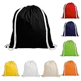 10 x Sportbeutel Turnbeutel Baumwollbeutel Kordelzug Swartz -
