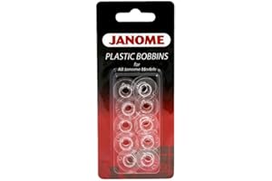 Janome Genuine 10 Pk. Plastic Bobbins #200122614 for All Janome & Necchi Models