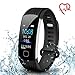 Produktbild AISIRER Fitness Armband Uhr Fitness Tracker mit Pulsmesser Wasserdicht IP67 0.96 Farbbildschirm Schrittzähler Smartwatch Schlafmonitor Vibrationsalarm Anruf SMS Whatsapp Beachten für IOS Android Handy