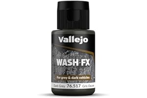 Vallejo Wash FX Acrylfarbe Grau für Schatten- und Lichteffekte, 35 ml. Einfach und schnell anwendbar für Modellbau und Figuren.
