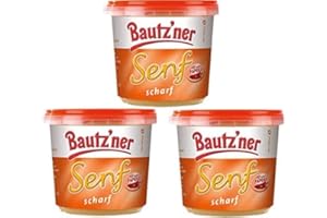 HOYO TECHNOLOGY GMBH Bautzner Senf 3 X 200 ml Feinschmecker Senf scharf