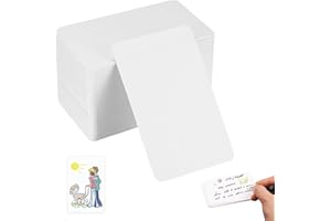 QEEROYO 150Pcs Blank Kraft Cards, Blank Business Cards White, 8.9 x 5.2 cm, for Learning, Study, DIY, Memory, Note, Gift Tags
