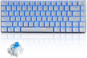 FELICON AK33 Tastiera da Gioco Meccanica Cablata USB, Blue Switch 80% Gaming Keyboard con Retroilluminazione LED Blu Compatto a 82 Tasti QWERTY Anti-ghosting per PC, Laptop,Mac, PS4, XBOX-Bianca