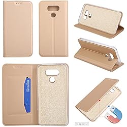Funluna Funda LG G6, Carcasa Cartera Flip de Piel PU Libro Billetera con Función de Soporte y Ranuras de Tarjeta para LG G6