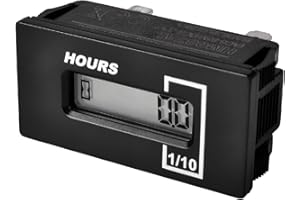 Yooreal Medidor de horas LCD digital, entrada de AC/DC, horas acumuladas para tractor de césped ZTR, cortador de cepillo, bote, remolque para carrito de golf fuera de borda(AC6-85V / DC6-60V)