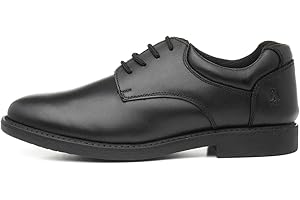 Hush Puppies Tim Boys Black Leather Lace Up Shoe