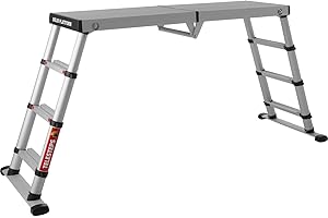 Piattaforma telescopica di TELESTEPS I 3 altezze regolabili 51 cm, 68 cm, 88 cm I Linea Solid I Profilo antiscivolo I Design di sicurezza certificato I 61209-601