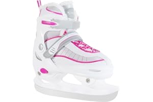 XIUWOUG Verstellbare Schlittschuhe, Eislauf Schuhe für Damen,Herren und Kinder mit Edelstahl Eislaufschuhe,Schnellschnürsystem & Push-Lock-Schnalle,Einstellbare 4 Größenbereiche