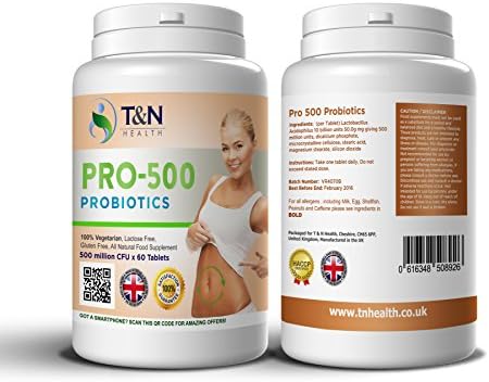 Pro 500 Tablets for Healthy Digestion - Supports Your Immune System and Colon Health - Easy to Swallow, Dairy Free and Gluten Free (2 x Months Supply) 100% Vegetarian