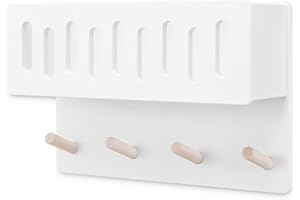 Ehrenkind® Children's Coat Rack, Made of Robust Wood, Small White with Viewing Window, Suitable as Wall Shelf, Children's Room, Coat Hooks, Wall