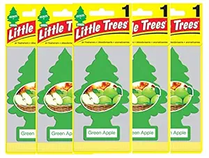 Little Trees Car Air Freshener Cotton Paper - Set of 5 (Green Apple)