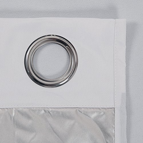 Deconovo Thermogardinen mit Ösen Oxford Vorhang Gardinen 240×135 cm Hellgrau - 8