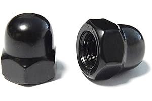 BACSHBY 10 Pièces Écrous Borgnes M8, Acier Inoxydable A2 V2A DIN 1587, Hexagonaux Noir Forme Bombée Cache Écrous pour Boulons, Vis,Tiges Filetées