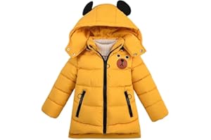 linboo Jungen Winterjacke Kinder Warme Wintermantel mit Kapuze Verdickte Jacke Blouson Winddicht Winter Kapuzenparka