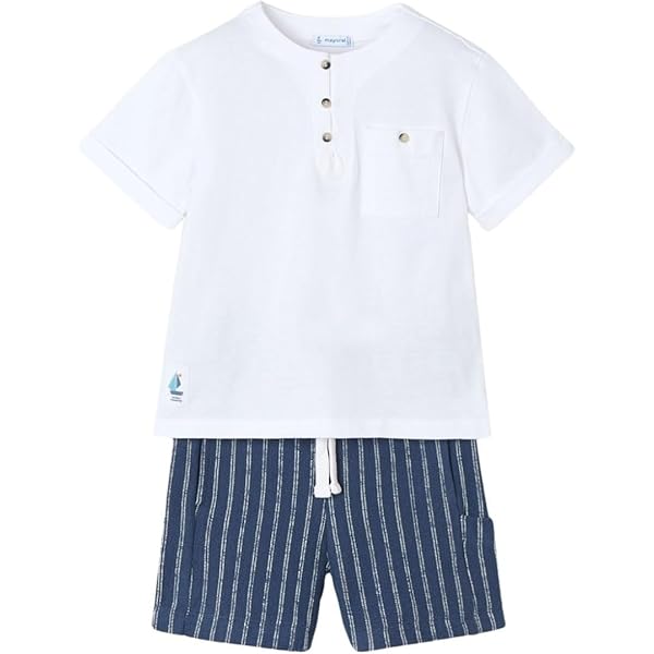 Completo Bermuda Elegante Mayoral Bimbo - 3 Pezzi Marina Mix, Taglia 9 Mesi (74cm) - Foto 10