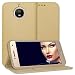 Produktbild mtb more energy Schutz-Tasche Bookstyle für Motorola Moto G5S (XT1793/XT1794/5.2") | gold | Kunstleder | Klapp-Cover Hülle Case