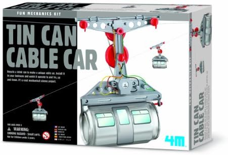 Build Your Own Tin Can Cable Car - Create Your Own Mechanical Kit - Popular Educational - Science Toys & Games Gift Present Idea For Birthdays Age 8+ Boys Girls Children Kids