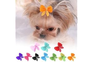 CAWHUI 10Pcs Broadroot Hair Clips for Dogs and Cats Pet Bow Hair Accessories
