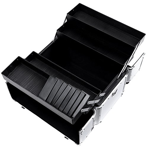 Songmics® silber Kosmetikkoffer mit griff und schultergurt 35 x 22 x 28 cm JBC226S - 3