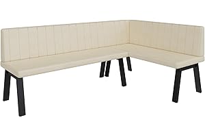 ‎FURNISTAR FURNISTAR Eckbank Akiko Metal A - Eckbankgruppe für Ihrem Esszimmer, Küche modern, Sitzecke, Essecke. Perfekt für Küche, Büro und Rezeption. Solide und Starke Verarbeitung. (196x128-Rechts-Soft18)