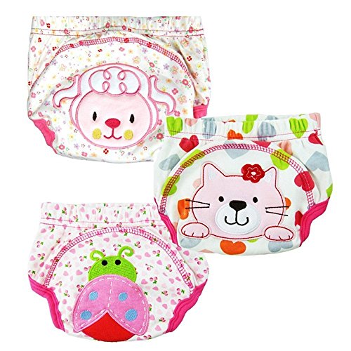 LOSORN ZPY®"Deal of The Day" Pack of 3 Baby Kids Potty Training Pants Washable Cloth Diaper Nappy Underwear