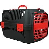 Pribor Kedi K&ouml;pek Evcil Hayvan Taşıma &Ccedil;antası Box Orta Boy &Ccedil;ok Fonksiyonlu (Siyah-Kırmızı)