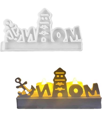 5er Set Maritime Silikonformen - Häuser, Leuchtturm, Anker Für Gips & Kerzen