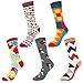 Produktbild Emooqi Damen Socken Männer Socken, 5 Paar Bunt Gemusterte Socken Damen & Herren Baumwollsocken Modisch Unisex kunst Socken Lässige Baumwolle Socken