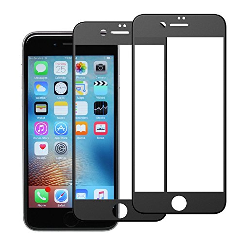 SpringPear® 2x 3D Tempered Glass Black Full Screen Protector Foils for Iphone 7 Plus and 8 Plus Anti Scratch Anti Oil Anti Blister [Full Coverage]