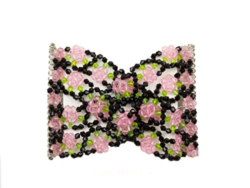 Mytoptrendz®Ladies Pink Beaded Hair Clamp Clips Double Hair Comb (Pink)
