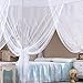 Smallwise Trading White Colour Four Corner Poster Bed Canopy