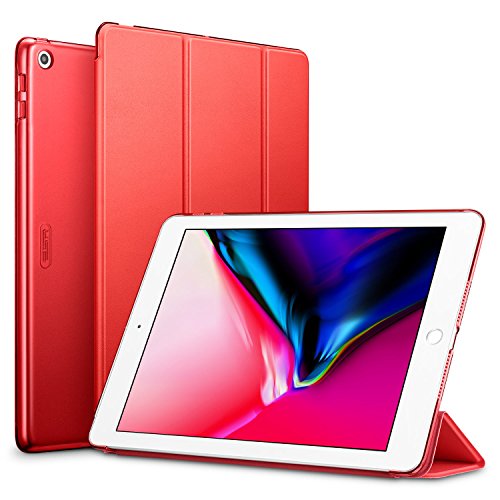 Neues iPad 2017 iPad 9.7 Zoll Hülle, ESR® Yippee Bildserie Cover Auto aufwachen / Schlaf Funktion Smart Case Wickelfalz Ledertasche mit Lichtdurchlässig Rückseite Abdeckung Schutzhülle für Neue iPad 9.7 2017 (Rot)
