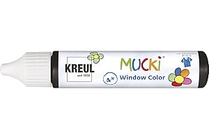 ‎INNSPIRO Kreul 24418 - Mucki Window Color, schwarz, 29 ml Pen, Fenstermalfarbe auf Wasserbasis, parabenfrei, glutenfrei, laktosefrei, vegan, leicht vermalbar, auswaschbar