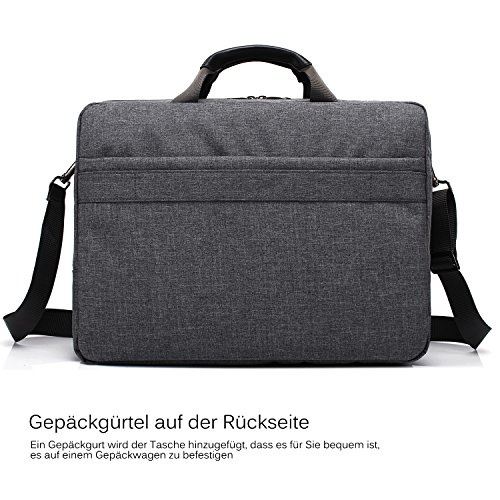 Laptop Aktentasche, CoolBell 17,3 Zoll schützend Messenger Bag Nylon Schultertasche Multifunktional Henkeltasche Laptop / Ultrabook / Tablet / Macbook / Dell / HP / Männer / Frauen / Geschäft (Grau) - 6