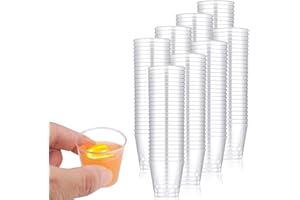 Fouvin 200 vasos de chupito de plástico, 3 cl/30 ml, vasos de chupito, vasos de plástico, vasos de chupito de PS, material reutilizable para fiestas, Navidad