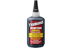 Titebond Instant Bond Adhésif moyen, réparation de maison, travail du bois, artisanat, adhérence au stylo, fissures de la racine des cheveux, noir de jais, 56,7 g 8211
